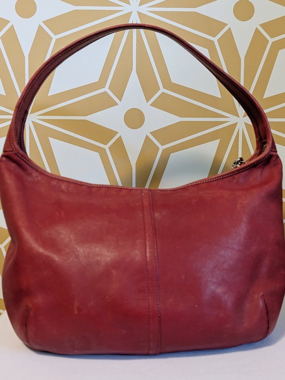 Vintage Coach Ergo Red Leather Shoulder Bag